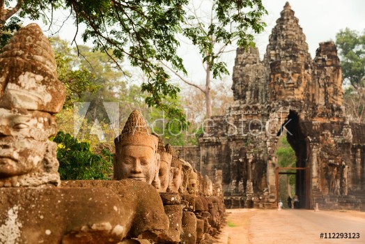 Picture of Faces at the entrance of Bayon Temple in Angkor Wat Cambodia